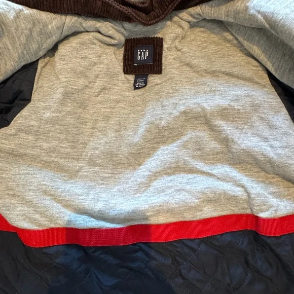 Baby Gap Toddler Brown Corduroy Hooded Jacket 5 Years Lined Utility Coat - Picture 5 of 10